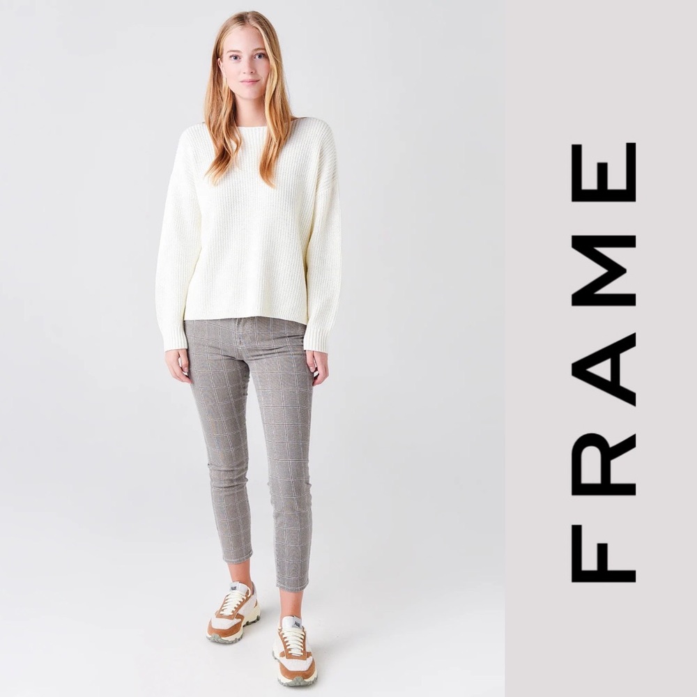 🩶NWT FRAME Denim Le High Skinny Crop in Pane Plaid size 23 checked